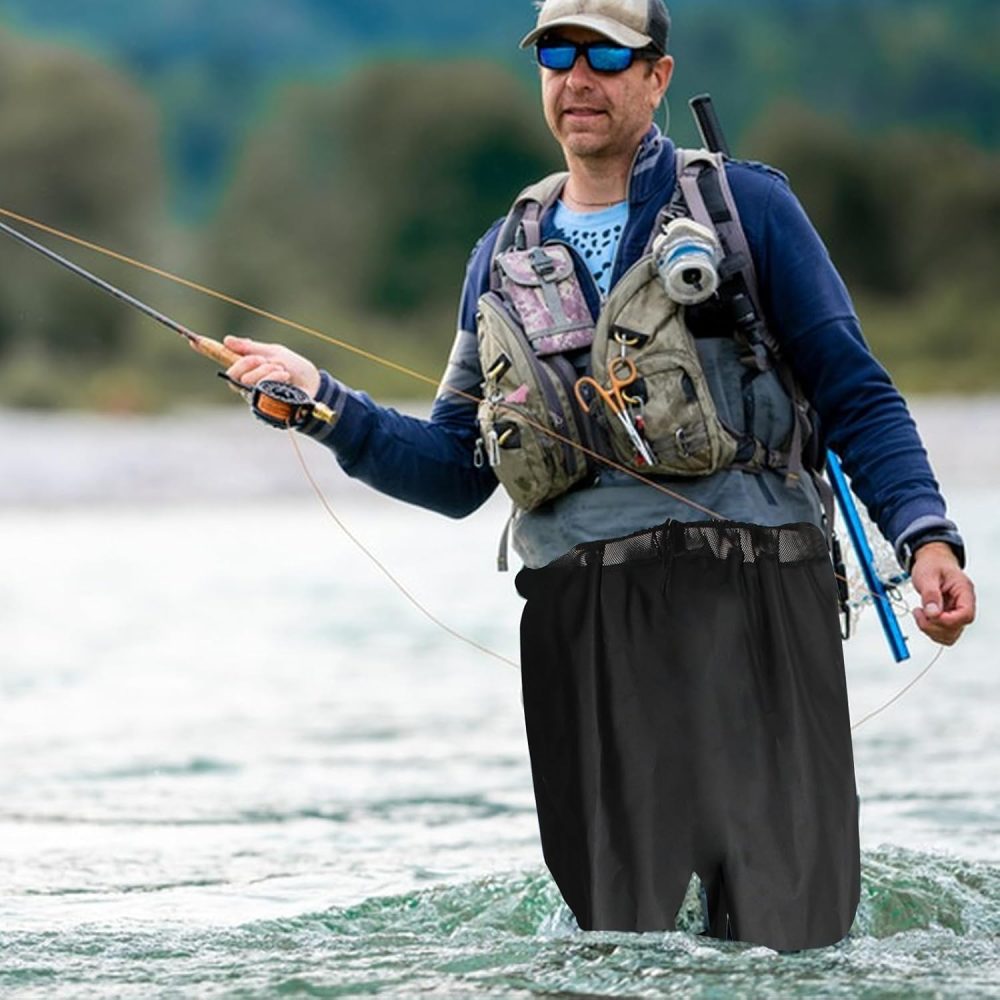 Fishing Waders with Boots, Nylon/PVC Waist Wader Pants Fishing Waders for Men Women, Waterproof Bootfoot Waders - Image 5